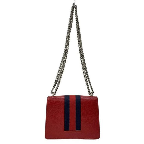 Auth GUCCI Dionysus 421970 Red Navy Leather Shoulder Bag - Picture 3 of 15